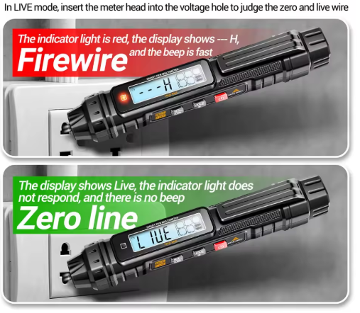 MULTIMETRO INTELIGENTE TIPO LAPIZ 2 EN 1 TRUE RMS LCD ILUMINADA LINTERNA NCV ANENG 3005